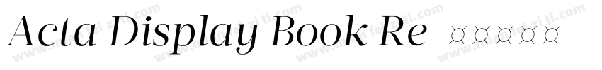 Acta Display Book Re字体转换